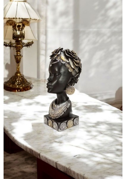 Dekoratif Afrikalı Kadın Biblo