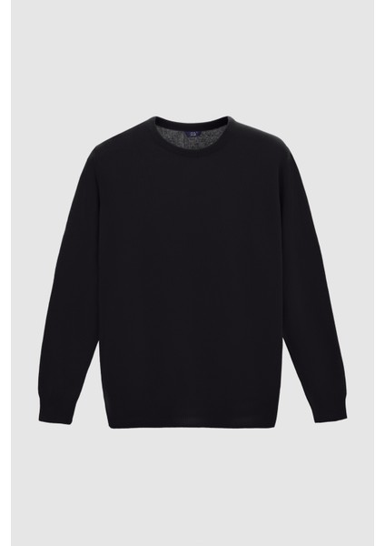 Ds Damat Regular Fit Siyah Düz Kazak