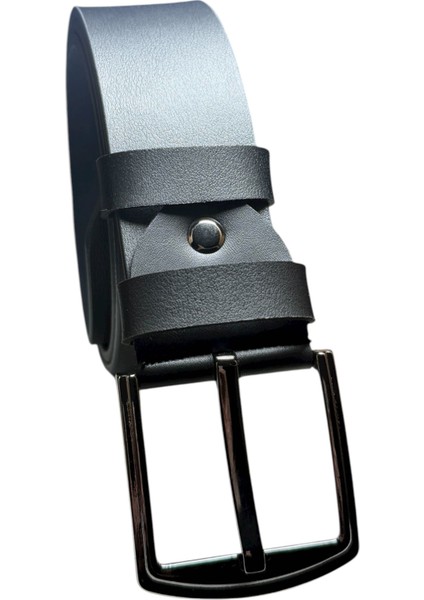 Siyah 4,5cm Sade Birinci Sınıf Sunideri Kot Kemer