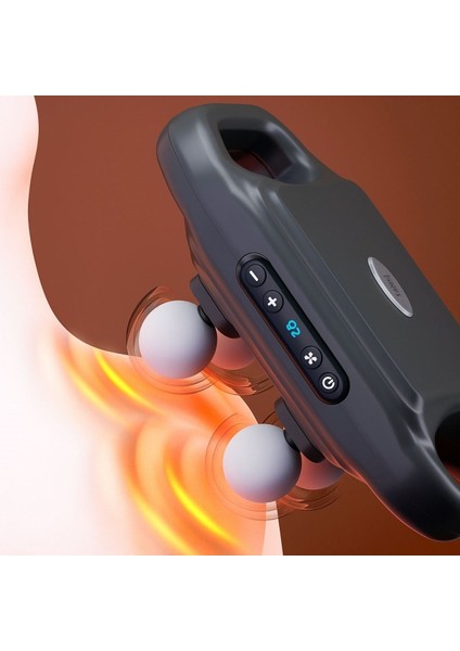 Siyah Renk 6 Mod 20 Seviye 4 Başlıklı Masaj Tabancası 12W Derin Doku