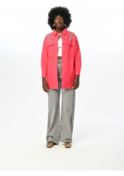 Robası Taş Işlemeli Gabardin Pamuk Ceket fırsatları