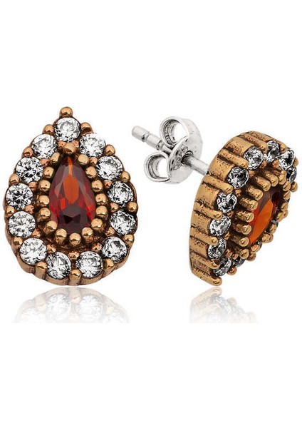 Gümüş Otantik Damla Çivili Küpe