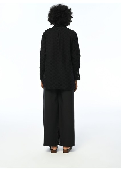 Kadın Siyah Desenli Gömlek