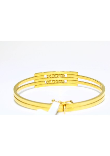 14 Ayar Altın 3 Sıralı Dorikalı Kaburga Kelepçe Bilezik 9.70 gr fırsatları