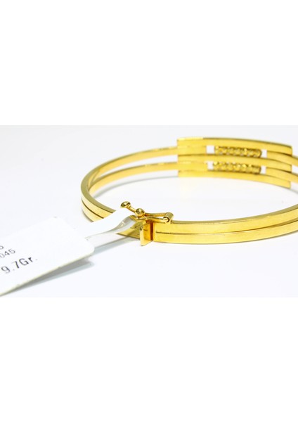 14 Ayar Altın 3 Sıralı Dorikalı Kaburga Kelepçe Bilezik 9.70 gr indirimleri