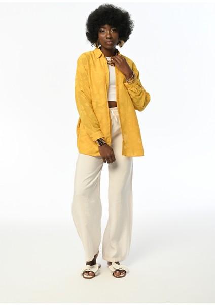 Kadın Oversıze Desenli Şifon Ince Gömlek modelleri