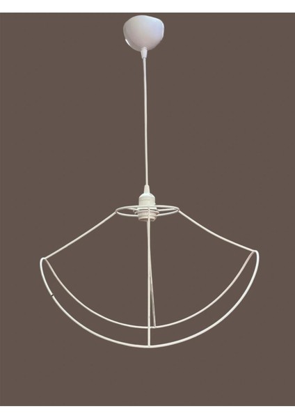 Yaprak Avize Teli , Iskeleti (Büyük Boy 50X32 Cm) Beyaz Statik Boyalı (Duy Takımı Dahil) modelleri