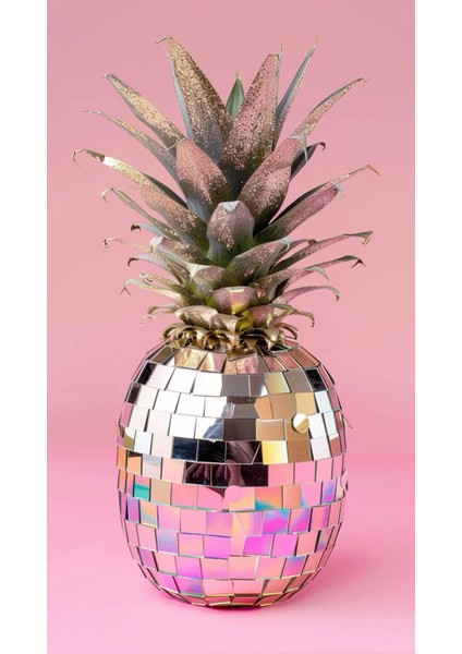 Diskocu Ananas 1 Ev Duvar Salon Güzellik Salonu Ofis Dükkan Dekarasyon Kanvas Tablo fiyatları