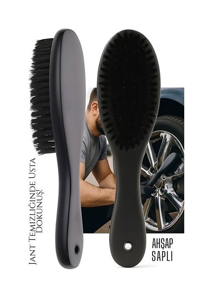 Jant Temizlik Fırçası Hassas Jant Temizleme Fırçası Ahşap Saplı