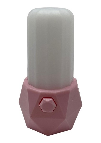 Fişli Gece Lambası Anahtarlı Ledli Beyaz Sarı Işık Pembe Renk