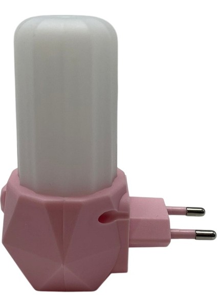 Fişli Gece Lambası Anahtarlı Ledli Beyaz Sarı Işık Pembe Renk fiyatları