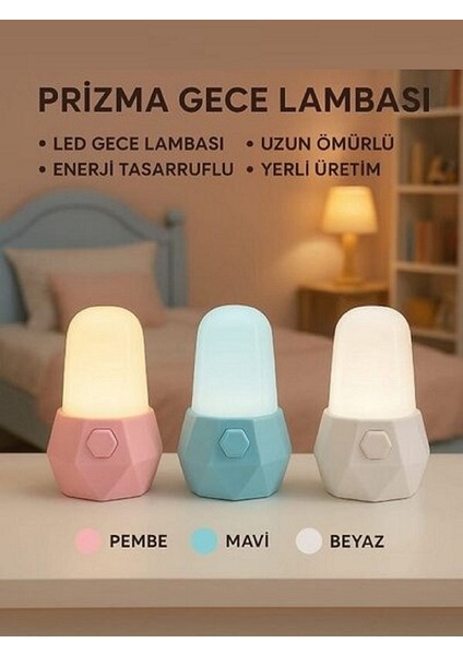 Fişli Gece Lambası Anahtarlı Ledli Beyaz Sarı Işık Pembe Renk fırsatları
