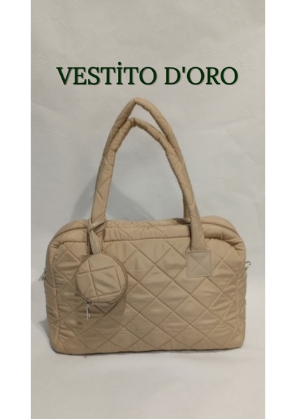 Vestito D’oro Bej Kapitone Çanta