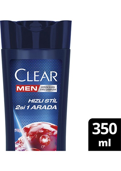 2 Adet Clear Men Hızlı Stil 2in1 Şampuan 350 ml