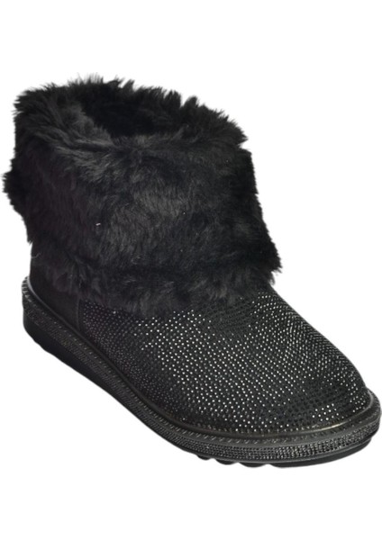 V250014702 Siyah Süet Tüylü Kadın Bot