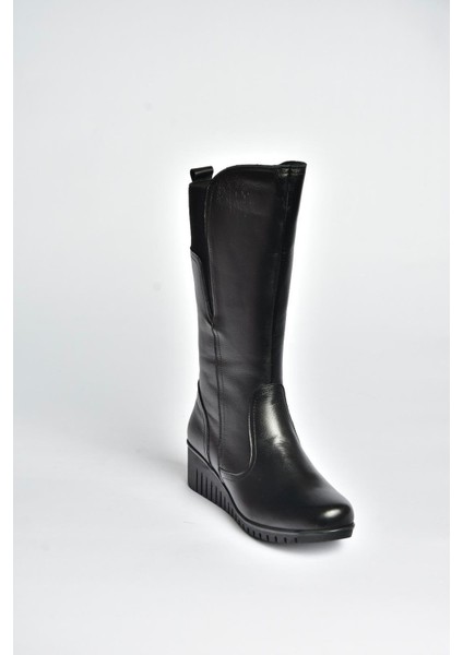V324200803 Siyah Hakiki Deri Klasik Kadın Çizme fırsatları