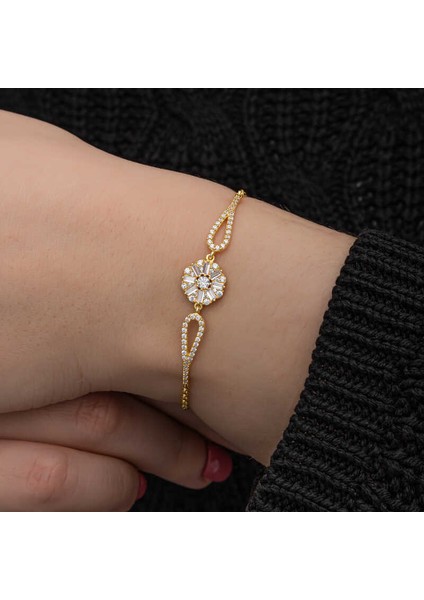 Gümüş Gold Baget Taşlı Kadın Bileklik fırsatları