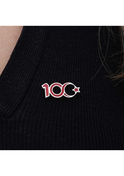 Gümüş Ay Yıldız 100.Yıl Rozet