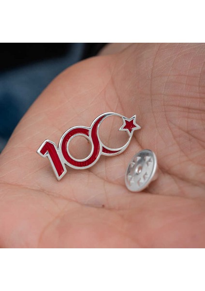 Gümüş Ay Yıldız 100.Yıl Rozet modelleri