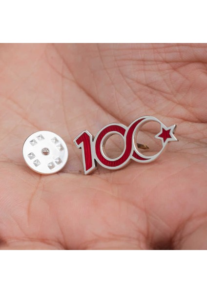Gümüş Ay Yıldız 100.Yıl Rozet