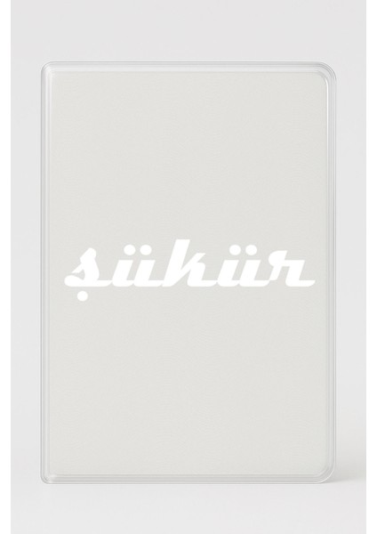 Şeffaf Pasaport Kılıfı Kalın Mikron Kart Bölmeli Desenli Pasaport Kabı - Şükür