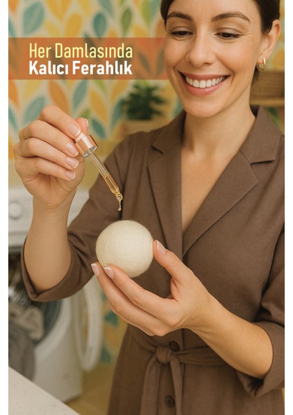 Qlarıs Keçe Çamaşır Kurutma Topu Vegan Cotton Esansiyel Parfüm Hediyeli modelleri