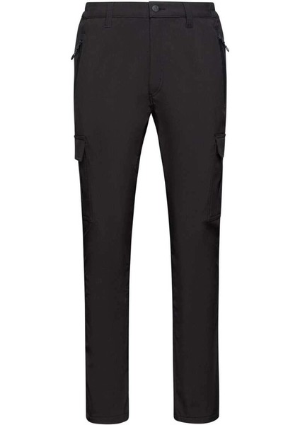 Barunas Erkek Ince Softshell Kargo Pantolon Siyah