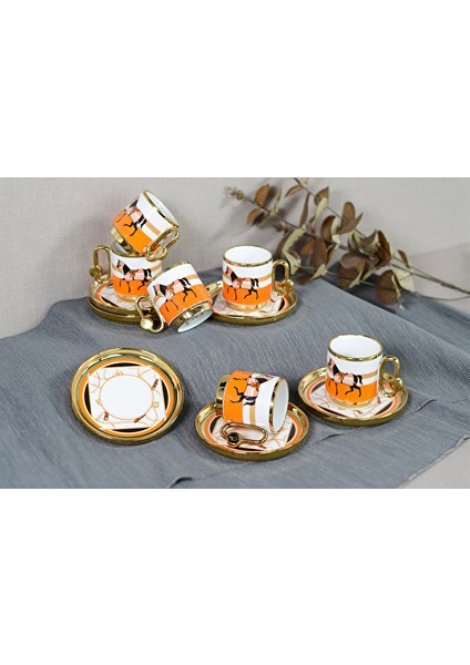 3 Adet Paçi Florantine 6'lı Kahve Takımı