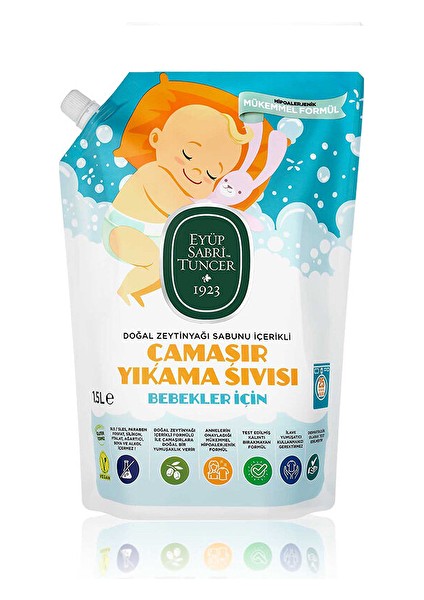 3 Adet Doğal Zeytinyağı Içerikli Bebek Çamaşır Yıkama Sıvısı 1,5 Lt Doypack