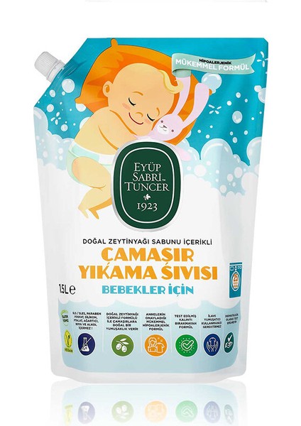3 Adet Doğal Zeytinyağı Içerikli Bebek Çamaşır Yıkama Sıvısı 1,5 Lt Doypack fiyatları