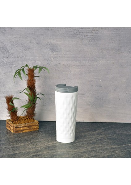 4 Adet Tohana Paslanmaz Çelik Termos Kupa Beyaz 400 cc