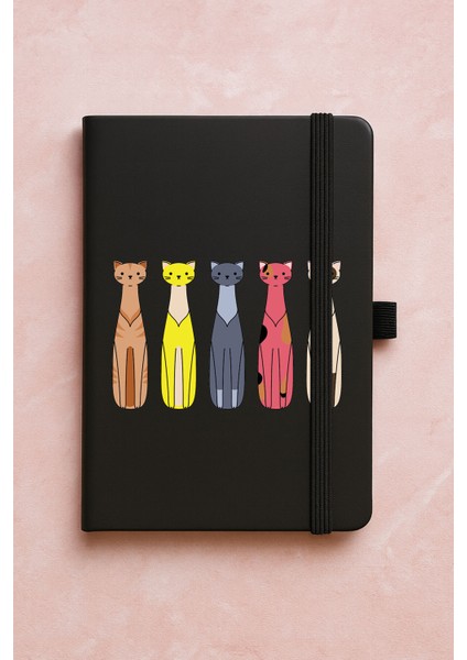 Promosyon Tarihsiz Premium Termo Defter Desenli 192 Yaprak - Kedi Biblo