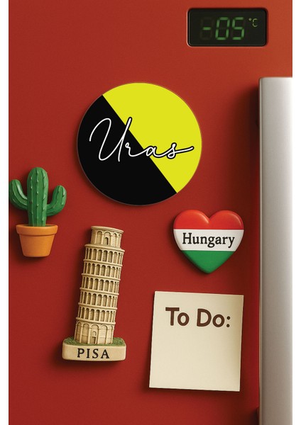 Kişiye Özel Isim Yazılı Mutfak ve Ofis Için Yuvarlak Beyaz Buzdolabı Magnet Jumbo Boy DIZAYN38