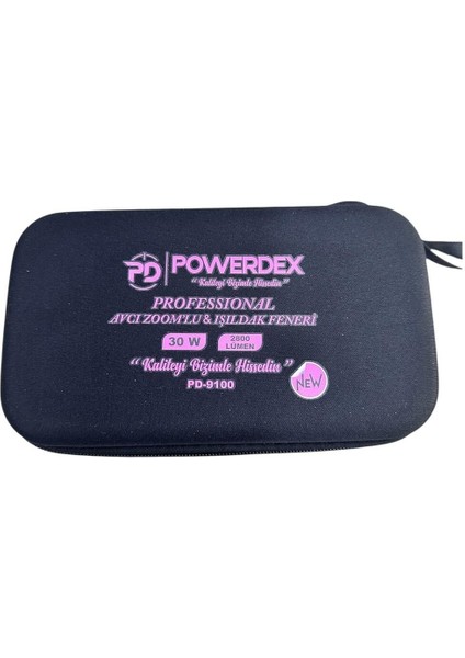 PD-9100 Profesyonel El Feneri | 30W 2800 Lümen | 8800 Mah, Zoomlu, Metal Gövde, Type-C Şarjlı