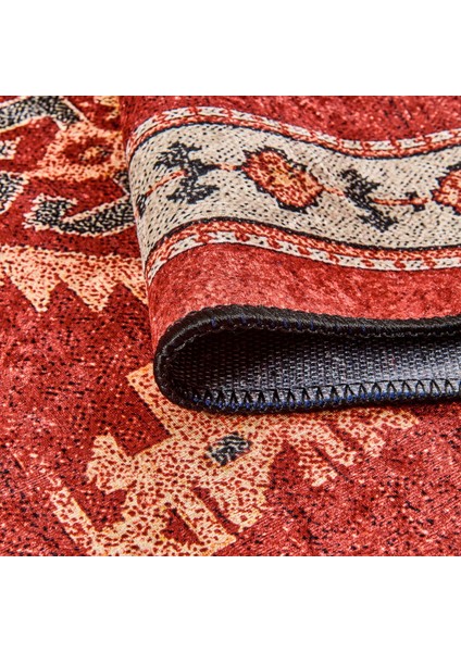 Soft Uşak Eşme Desenli Halı - Kırmızı - 80X150 cm modelleri