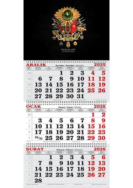 2026 Yılı Gemici Takvimi-Osmanlı Arması