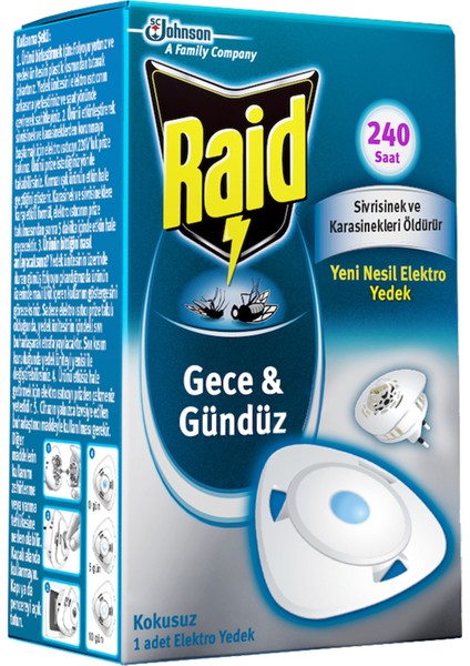3 Adet Raid Sinek Savar Gece Gündüz Sistem 240 Saat Yedek fiyatları