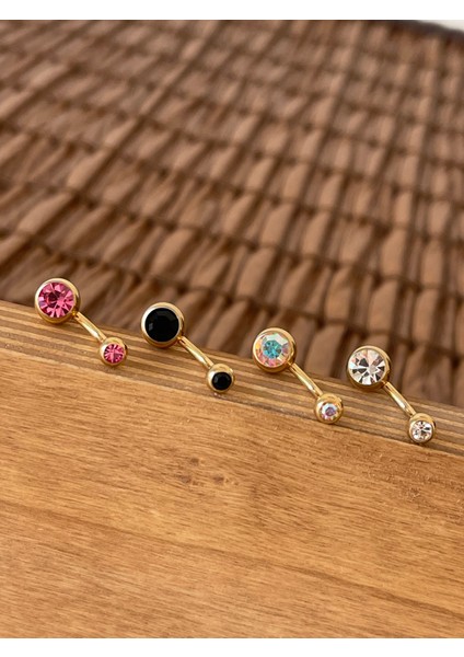 Yüksek Kalite G23 Titanium Pembe Parlak Top Taşlı Titanyum Göbek Piercingi Top 10MM modelleri