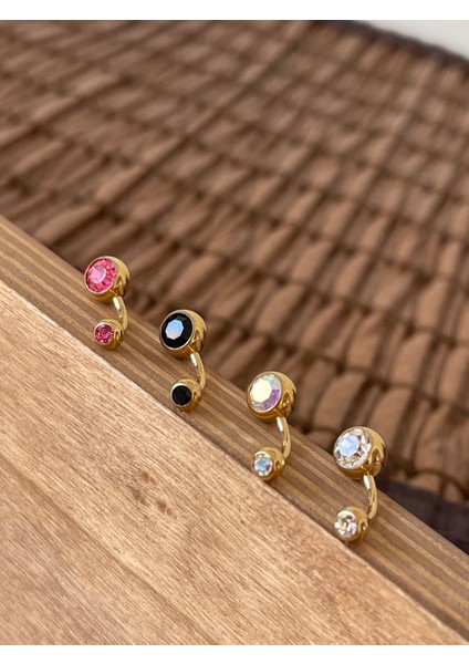 Yüksek Kalite G23 Titanium Pembe Parlak Top Taşlı Titanyum Göbek Piercingi Top 10MM fırsatları