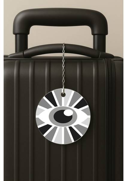 Göz Desenli Uv Baskılı Pleksi Bavul Etiketi Seyahat Tatil Valiz Etiketi