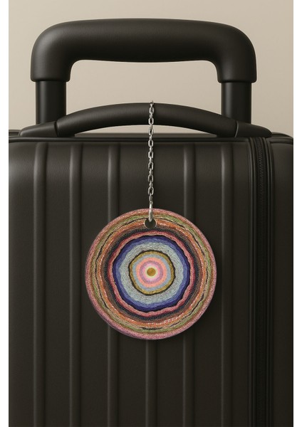 Retro Desenli Uv Baskılı Pleksi Bavul Etiketi Seyahat Tatil Valiz Etiketi