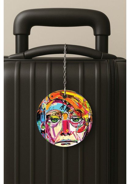 Çağdaş Tasarım Desenli Uv Baskılı Pleksi Bavul Etiketi Seyahat Tatil Valiz Etiketi