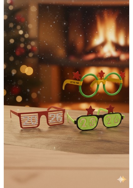 Yılbaşı Temalı 3’lü Parti Gözlüğü Seti