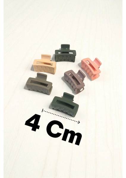 Dikdörtgen Model 6 Adet Küçük Boy (4 Cm) Mandal Toka Seti