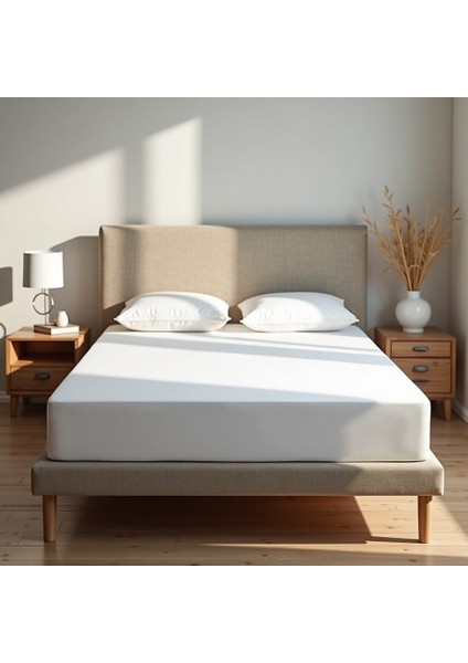 Lumira Tek Kişilik Pamuk Saten Düz Çarşaf | 220X300 cm | Mix & Match | Otel Serisi