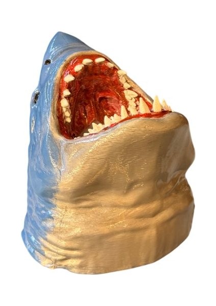 Köpek Balığı Figürlü Şaraplık - El Işçiliği Boyama