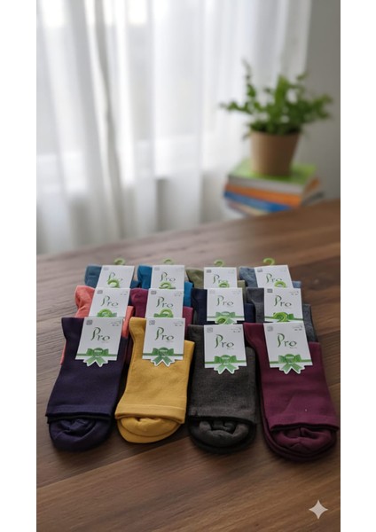 Bambu Bayan Çorap, 12 Li Set Asorti ve Siyah Set modelleri