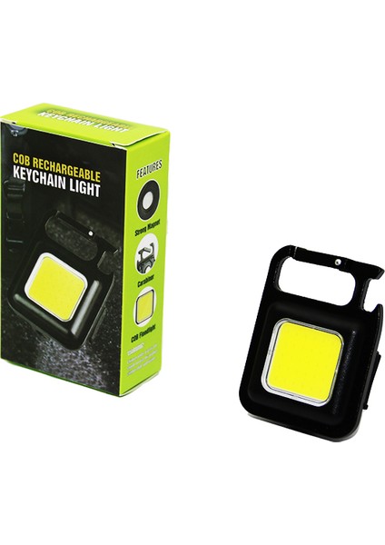 3ın1 Mıknatıslı USB Şarjlı Fener - Anahtarlık - Pratik Kapak Açacak (5332)