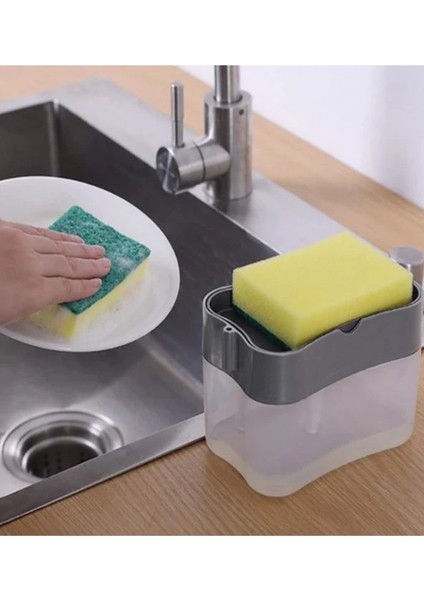 Pratik Deterjan Hazneli Pompalı Süngermatik Hazneli Bulaşık Süngeri