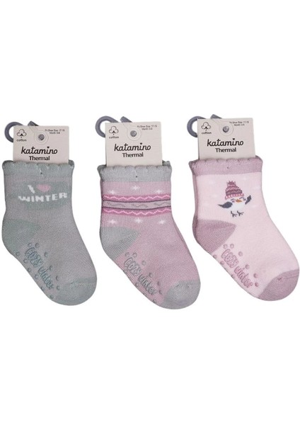 Bfs Katamino Zerin Abs'li Kız Bebek Havlu Soket Çorap K45908 Asorti